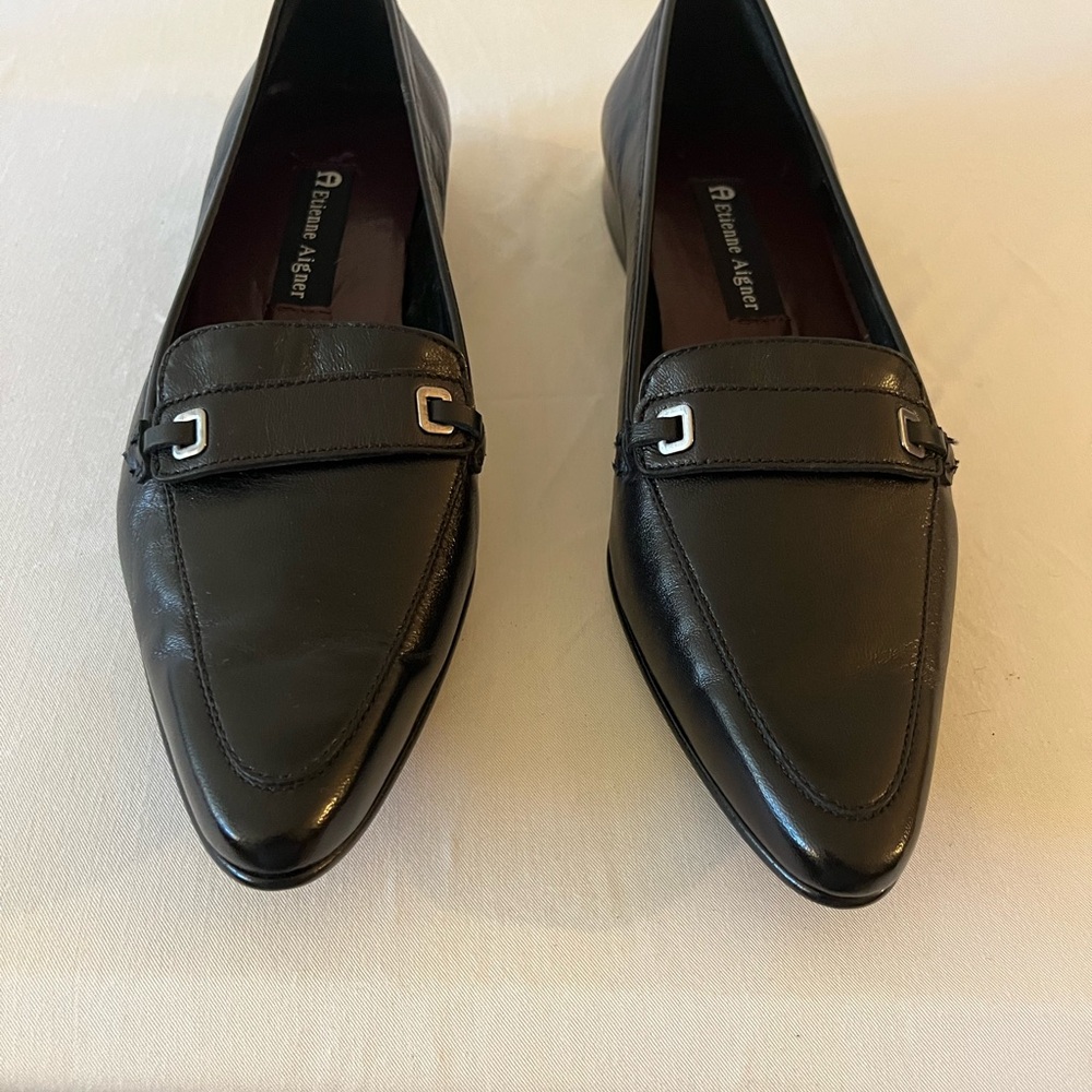 Etienne Aigner Black Leather Loafers.  New, no tags.